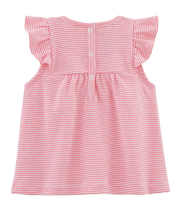Baby girls' striped blouse pink/white