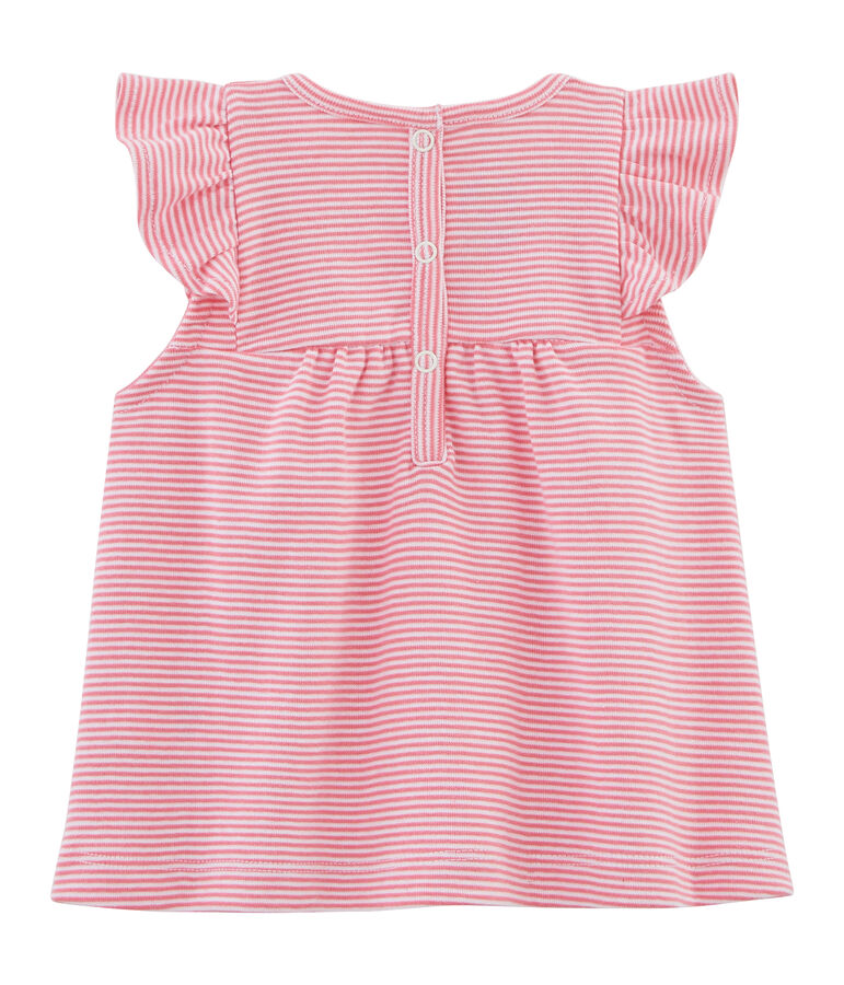Baby girls' striped blouse pink/white