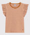 Girls' Striped Cotton T-Shirt TOAST /DOLL