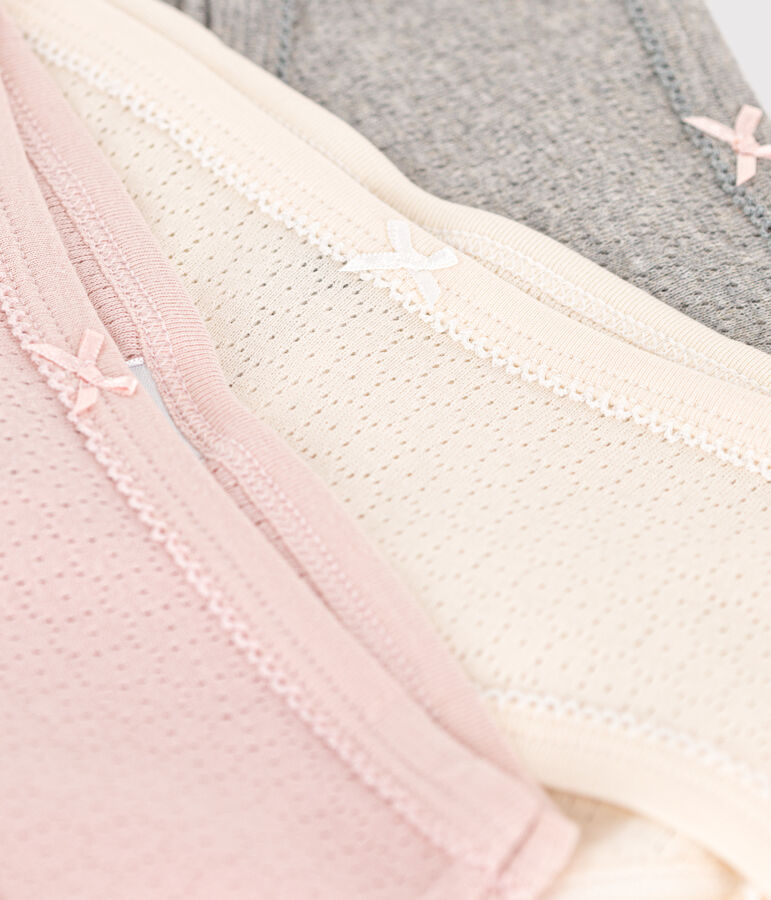 Children's High-Waisted Openwork Cotton Knickers - 3-Pack multicolor