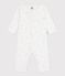 Babies' footless openwork floral-print cotton pyjama suit MARSHMALLOW white/MULTICO white