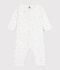 Babies' footless openwork floral-print cotton pyjama suit white/multicolor