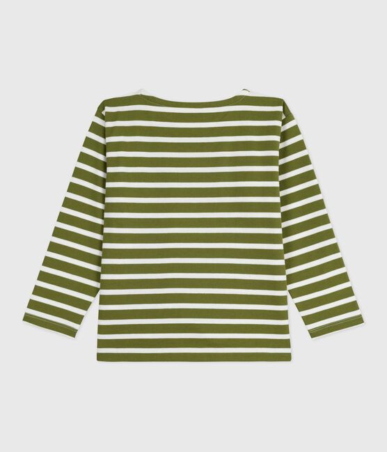 Children's cotton Breton top CEDAR green/MILK