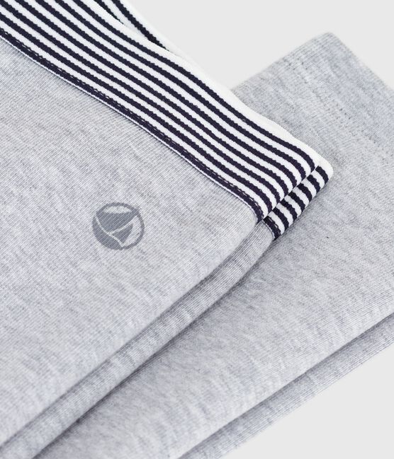 Children's legging-style plain cotton trousers FUMEE CHINE grey