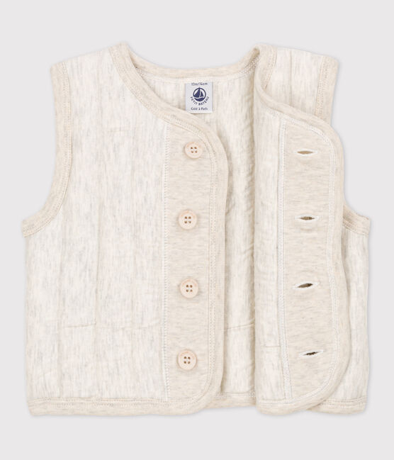 Babies' Unisex Quilted Tube Knit Bodywarmer MONTELIMAR CHINE beige