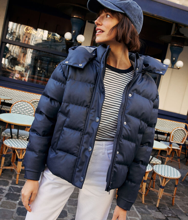 Women's PU puffer jacket blue