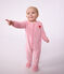 Babies' plain velour pyjama suit with a placed design CHARMI