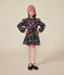 Little girl's long-sleeved flannel dress SMOKING blue/MULTICO white