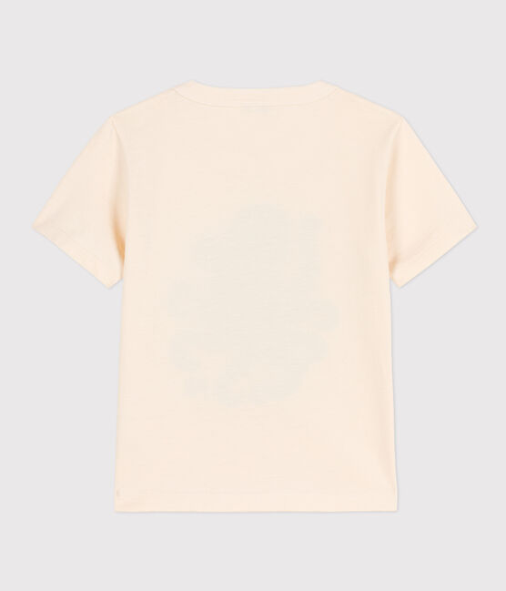 Boys' Short-Sleeved Flocked T-Shirt AVALANCHE Ecru