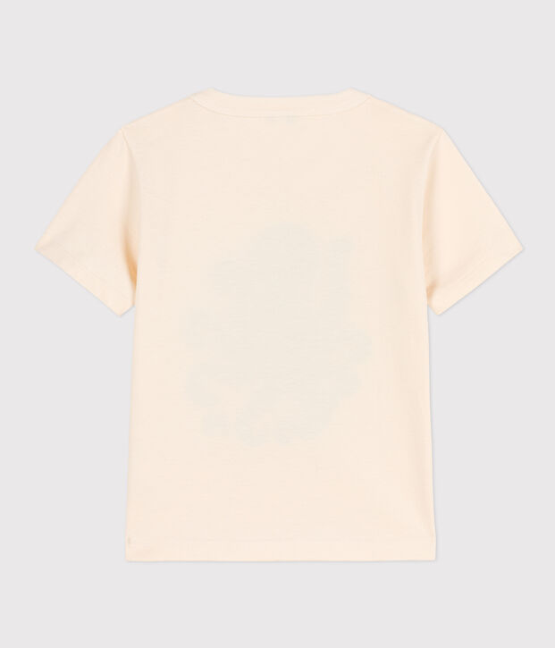 Boys' Short-Sleeved Flocked T-Shirt Ecru