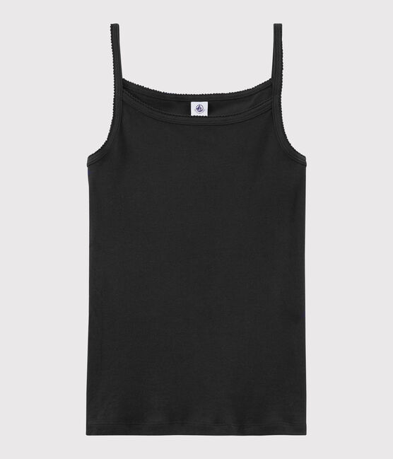 Women's Iconic Strappy Cotton Top NOIR black