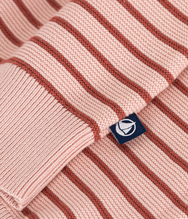 Women's Striped Cotton Pullover pink/brown