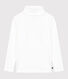 Girls' printed openwork cotton rollneck top