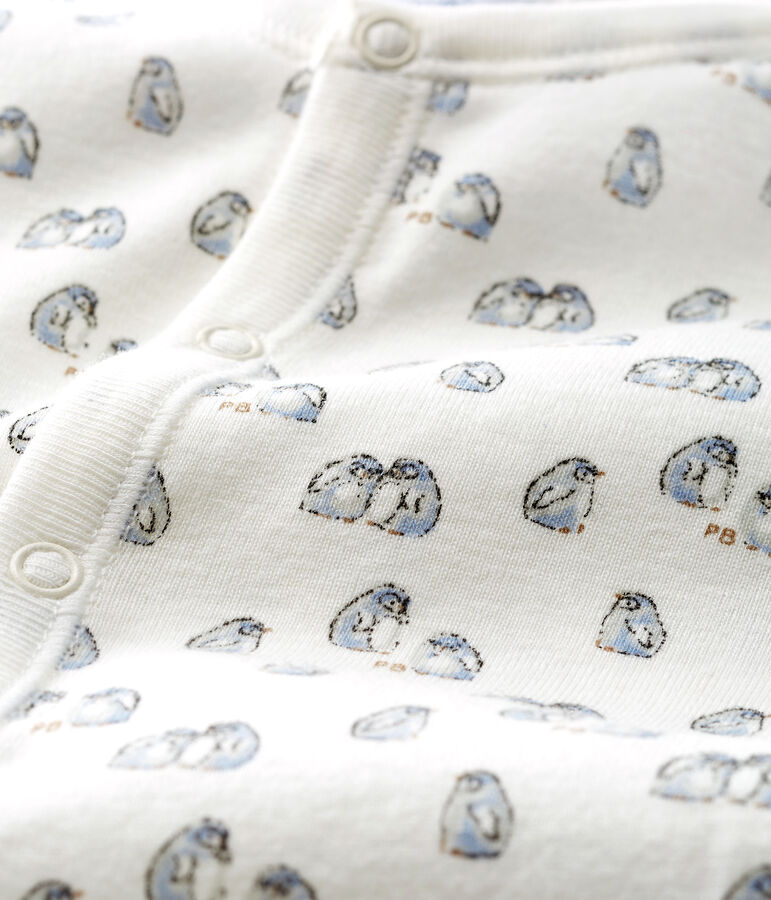 Babies' Ribbed Jumpsuit/Sleeping Bag white/blue/multicolor