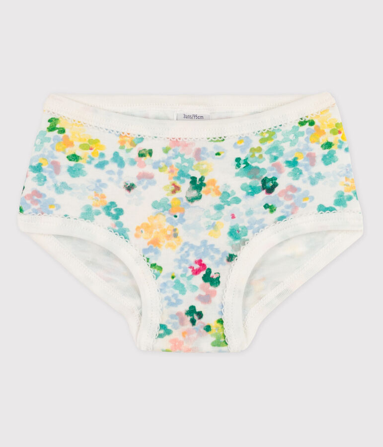 Girls' Cotton Briefs white/green/multicolor
