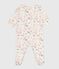 Babies' floral-print brushed fleece pyjamas with a petal collar MILK /MULTICO
