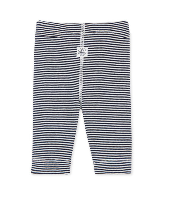 Baby's unisex milleraies-striped leggings SMOKING blue/LAIT white