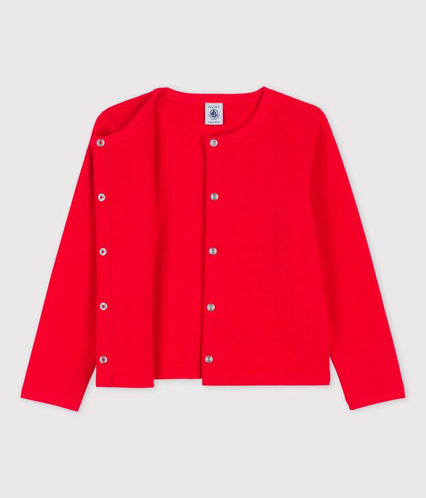 Girls' Cotton Cardigan red