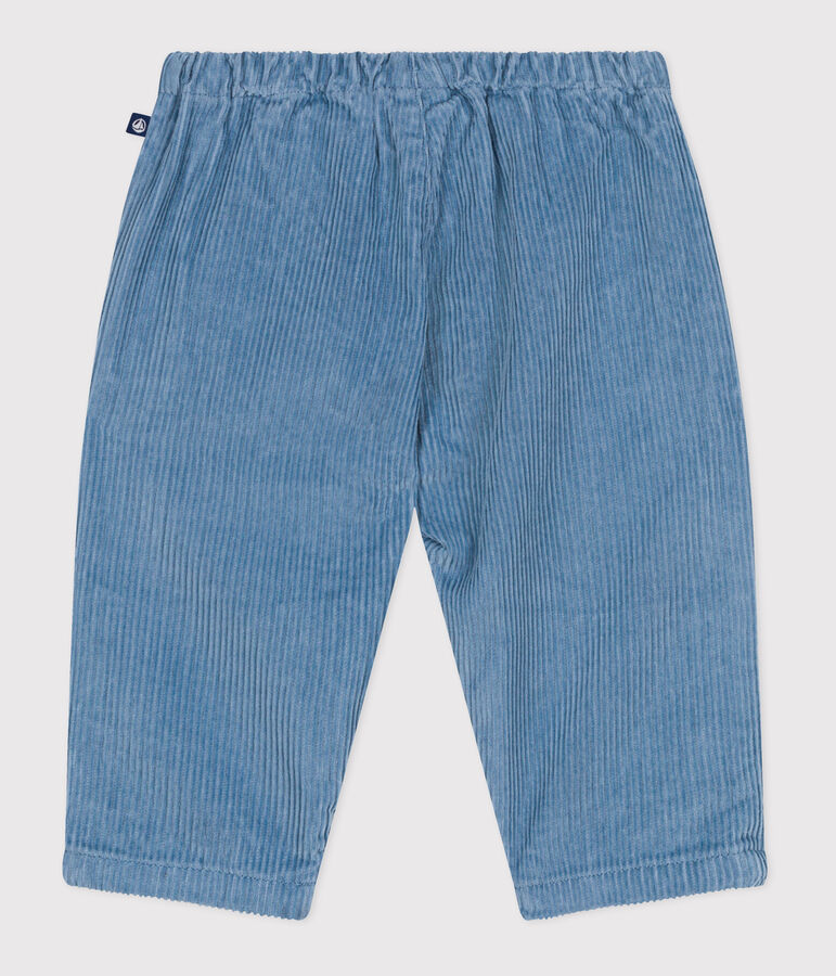 Babies' plain corduroy trousers blue