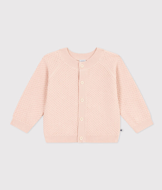 Babies' Knitted Cotton Cardigan SALINE pink