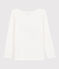 Girls' Long-Sleeved Cotton T-Shirt MARSHMALLOW white