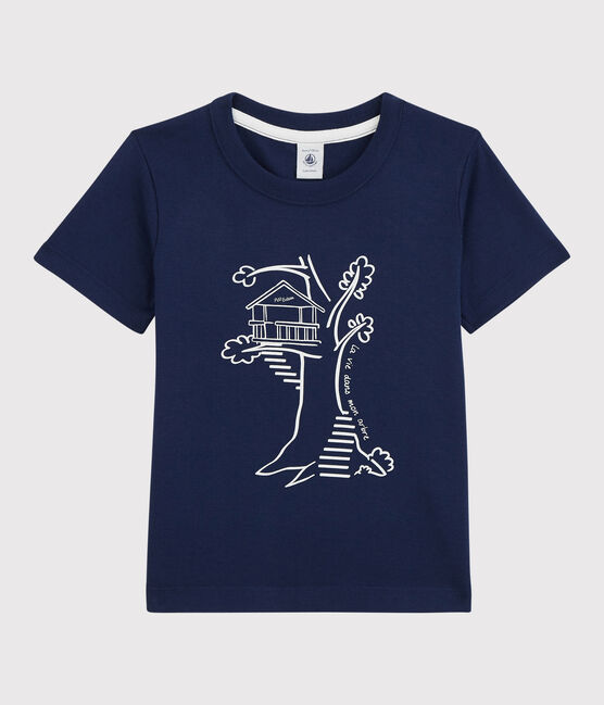 Boys' Short-Sleeved Cotton T-Shirt MEDIEVAL blue