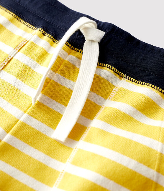 Boys' Cotton Bermuda Shorts ORGE yellow/MARSHMALLOW white