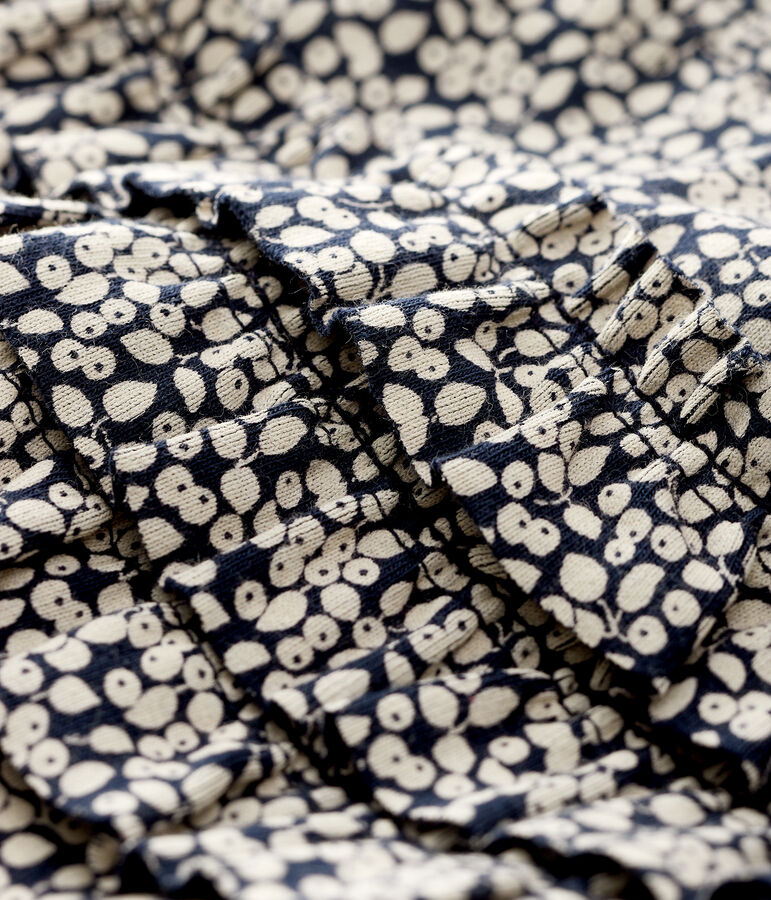 Baby girl's printed leggings SMOKING blue/MARSHMALLOW white