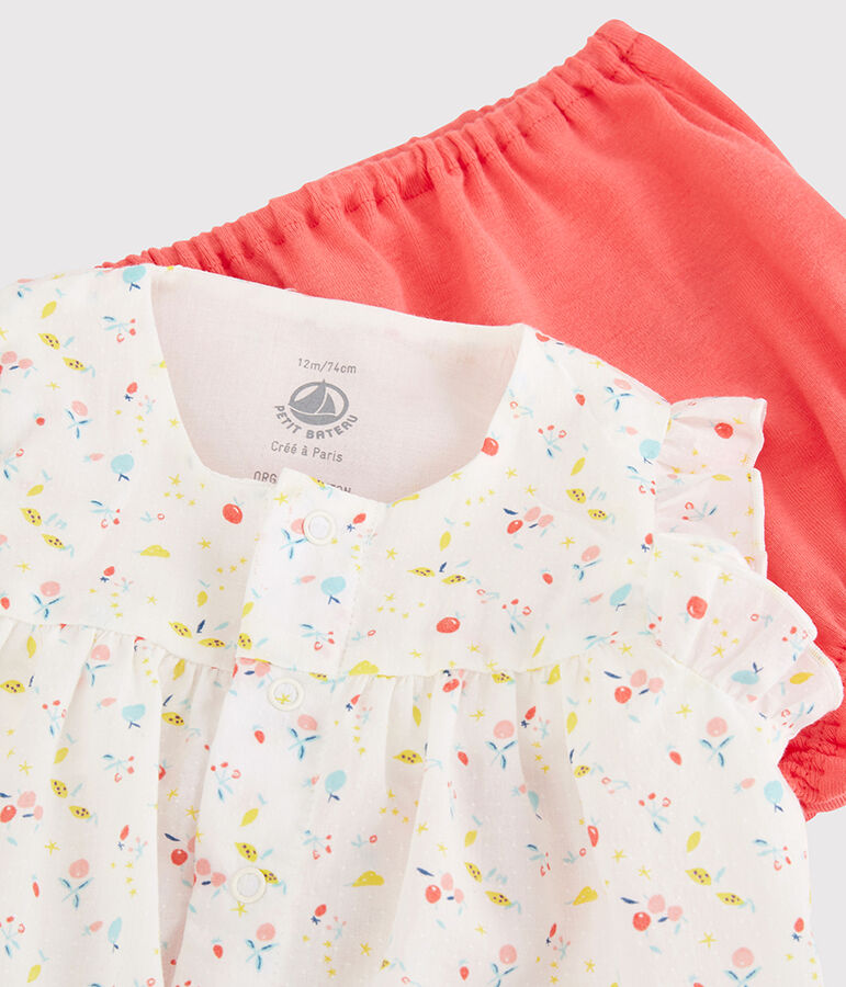 Baby Girls' Floral Organic Cotton Woven Clothing - 2-Pack white/multicolor