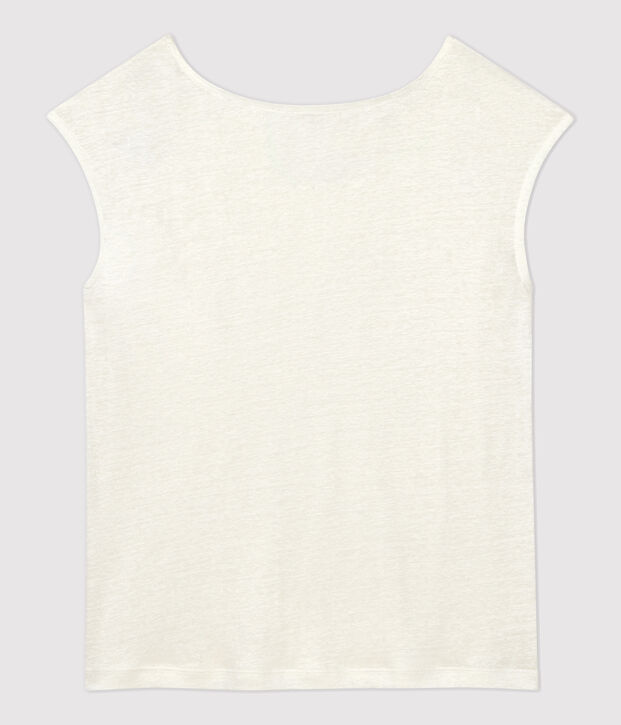 Women's Plain Linen T-Shirt white