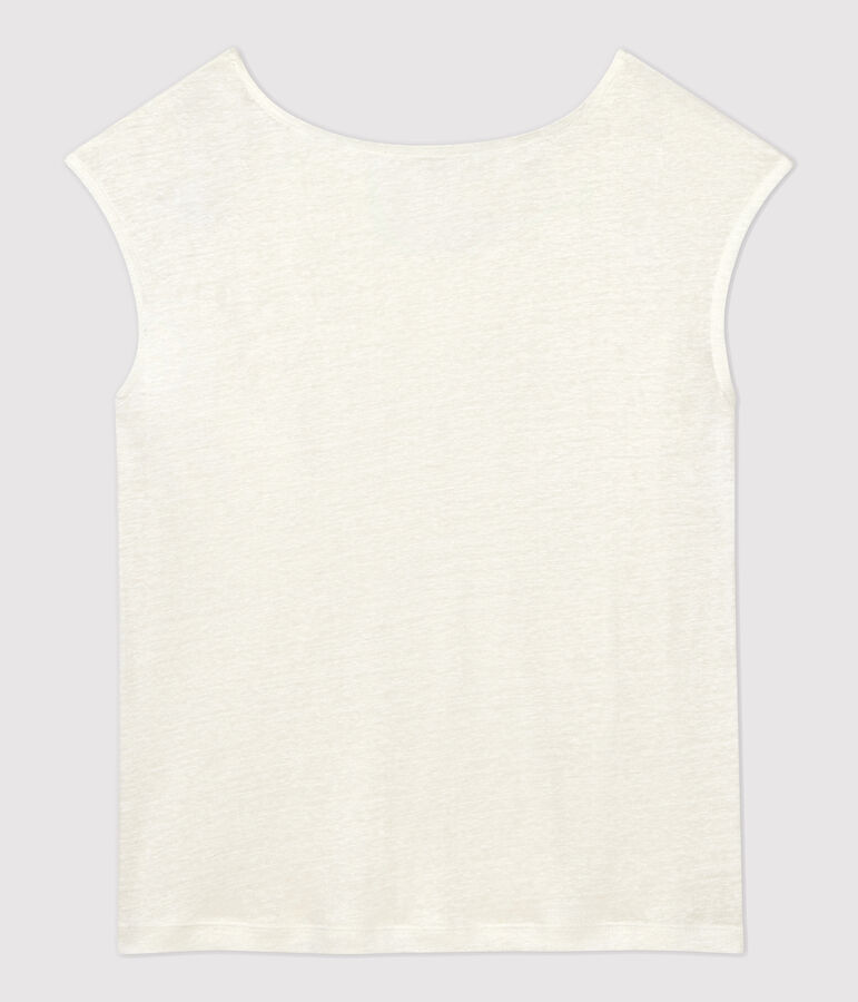 Women's Plain Linen T-Shirt MARSHMALLOW white