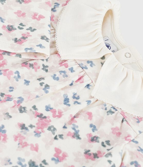 Babies' long-sleeved floral-print cotton blouse MILK /MULTICO