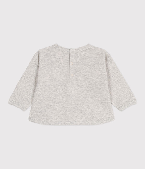 Babies' plain cotton sweatshirt BELUGA CHINE grey