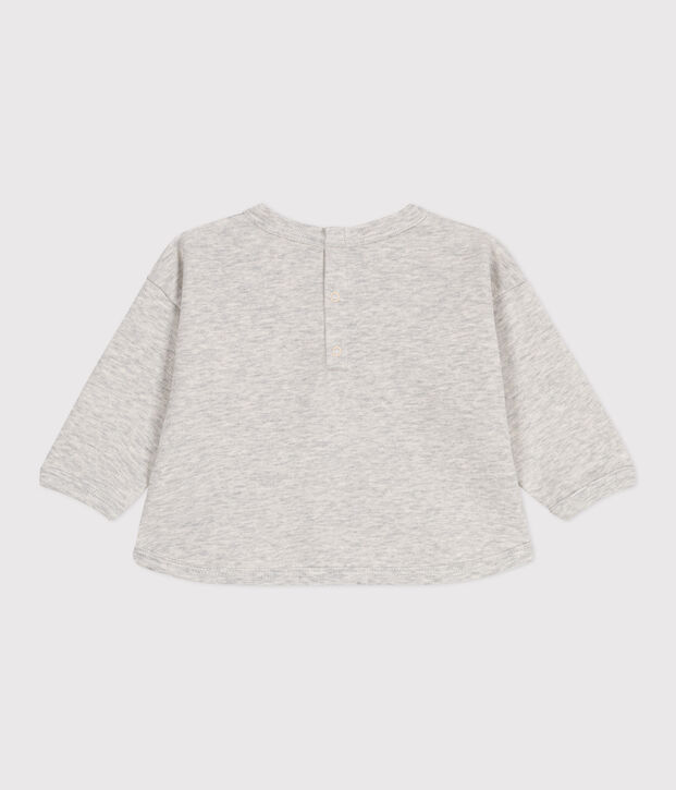 Babies' plain cotton sweatshirt grey