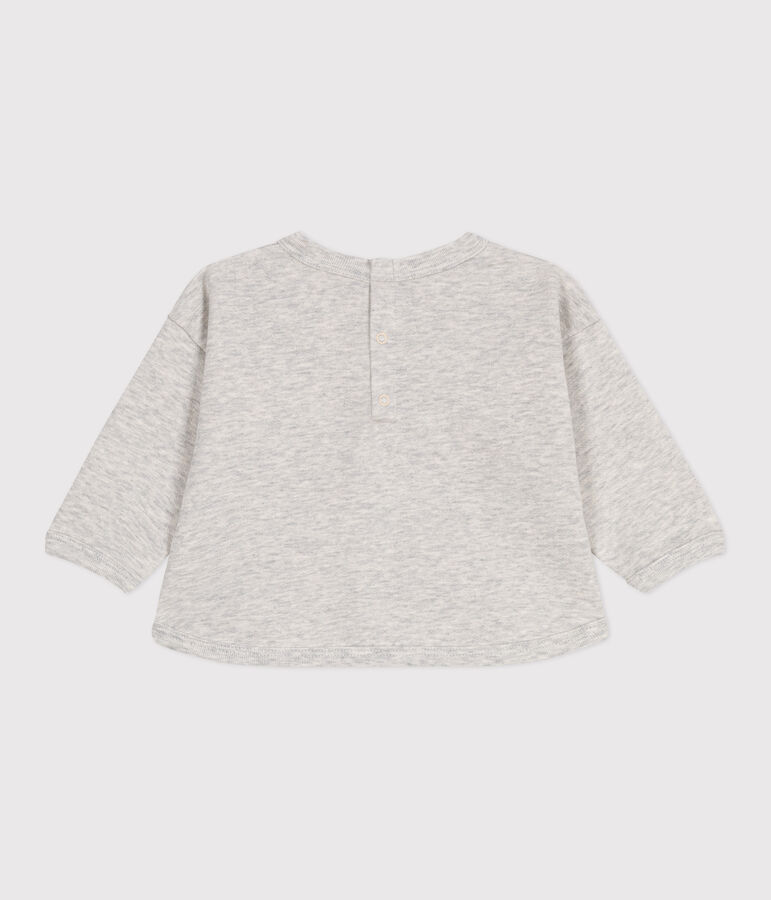Babies' plain cotton sweatshirt BELUGA CHINE grey
