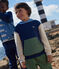 Children's plain cotton hoodie MEDIEVAL blue/MULTICO white