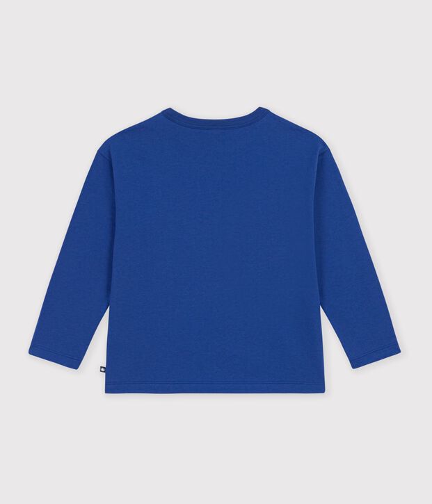 Children's long-sleeved patterned T-shirt blue