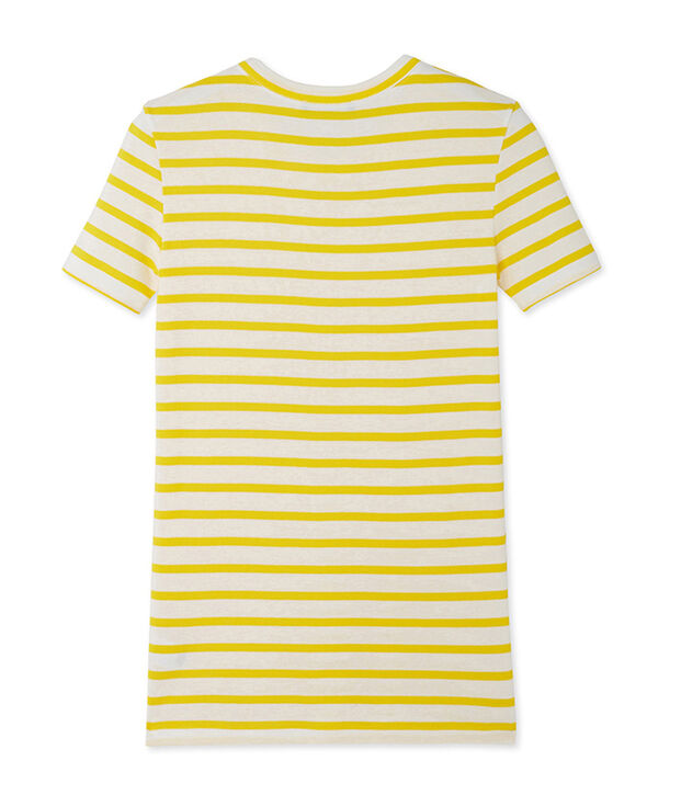 Women's T-shirt in heritage striped rib yellow/white