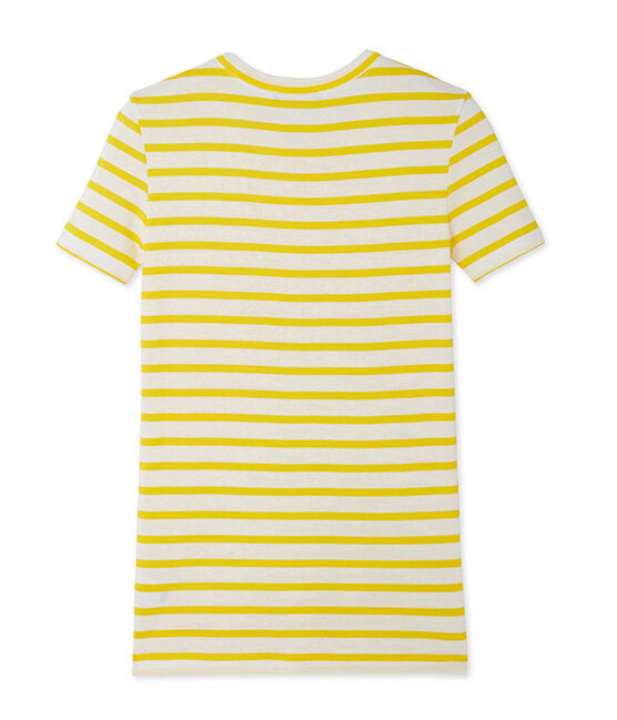 Women's T-shirt in heritage striped rib SHINE yellow/MARSHMALLOW white