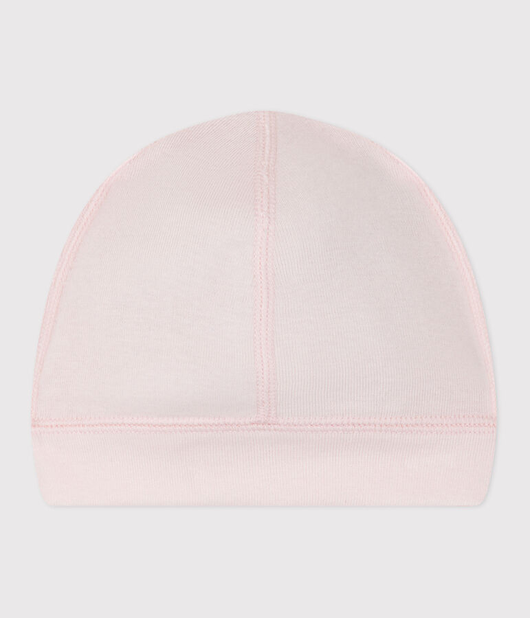 Babies' plain cotton hat pink