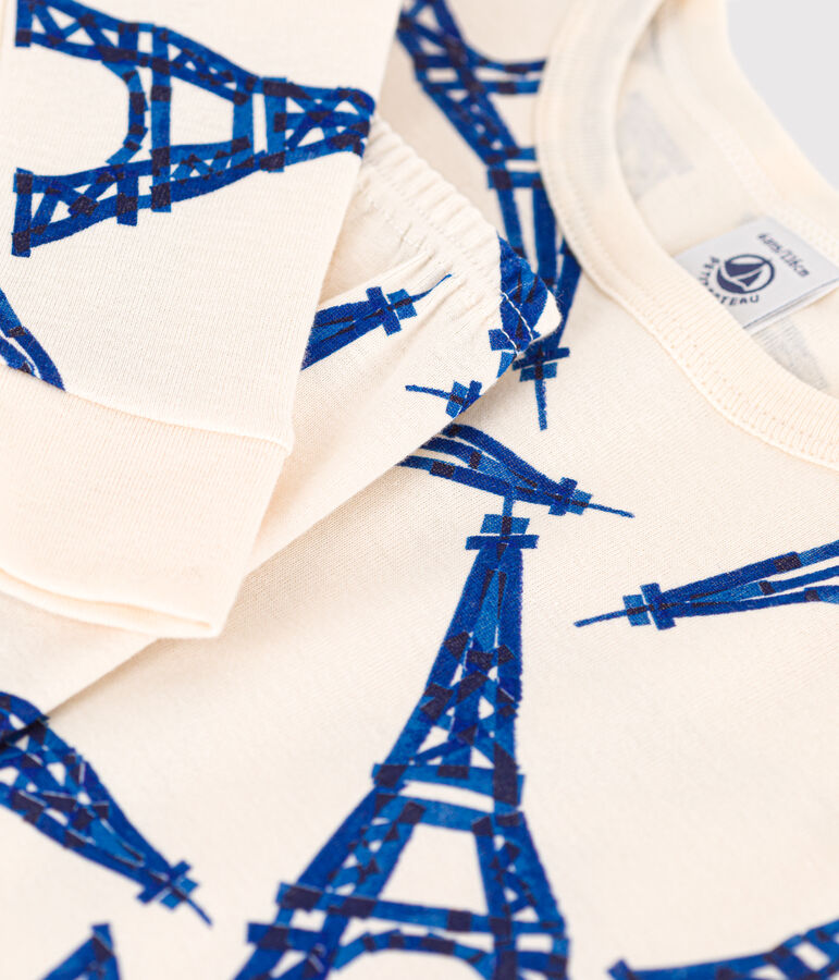 Children's Unisex Snugfit Cotton Pyjamas Ecru/multicolor