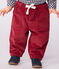 Babies' plain corduroy trousers AMARANTE