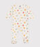 Babies' star print velour pyjamas MARSHMALLOW white/MULTICO white