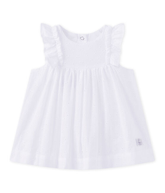 Baby girls' eyelet lace dress ECUME white