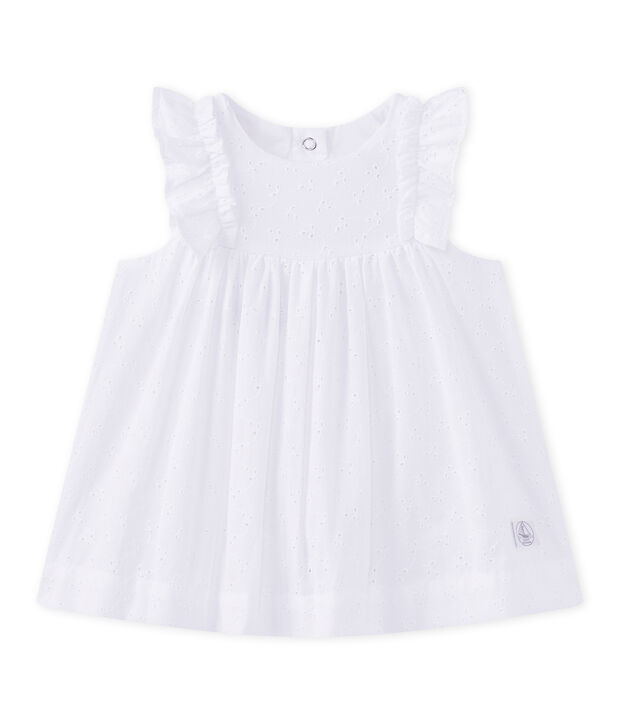 Baby girls' eyelet lace dress white