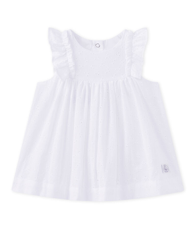 Baby girls' eyelet lace dress ECUME white