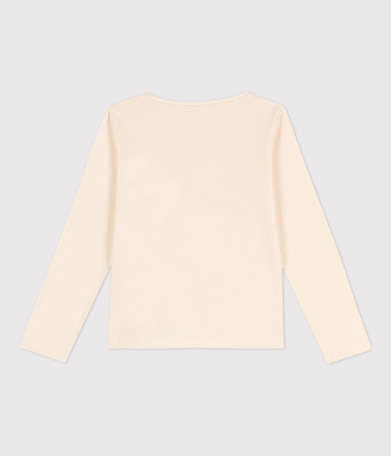 Children's Unisex Long-Sleeved Cotton T-Shirt Ecru/orange