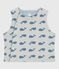 Babies' sleeveless reversible whale-print cotton cardigan CO2 /ADRIATIC