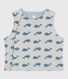 Babies' sleeveless reversible whale-print cotton cardigan