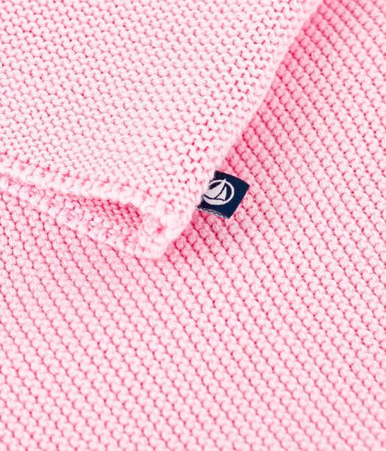 Babies' moss stitch cotton cardigan MARQUISE pink